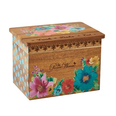 The Pioneer Woman Acacia Wood Recipe Box